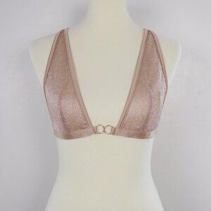 new! Victoria's Secret VS metallic chainmail knit plunge bralette bra disco